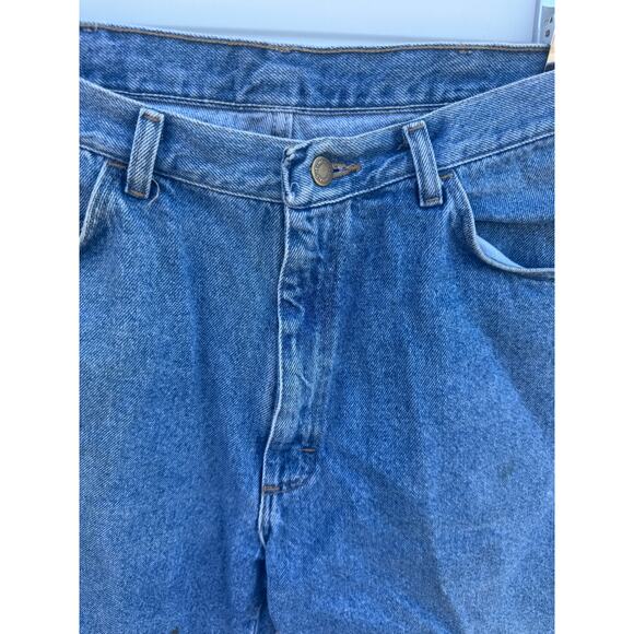 VTG 90's Wrangler 36 Relaxed Fit Zip Fly Summer Denim Jorts dad Shorts Blue - Picture 6 of 6